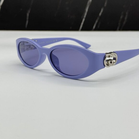 NEW GUCCI GG1662SA 003 SUNGLASSES WOMEN PURPLE OVAL EYEWEAR - Picture 4 of 10